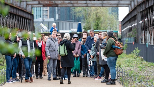 A group tour of Castlefield Viaduct, Manchester